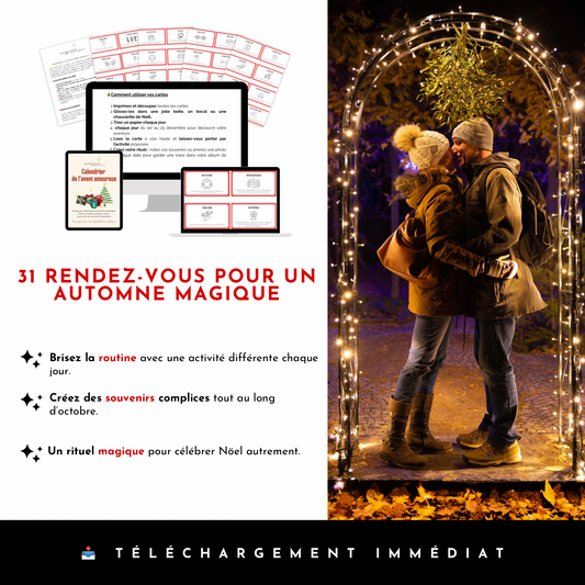 Calendrier de l’avent de rendez-vous amoureux - PDF imprimable