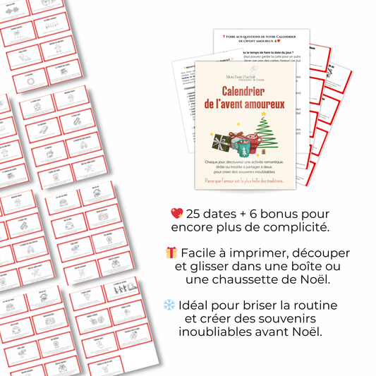 Calendrier de l’avent de rendez-vous amoureux - PDF imprimable